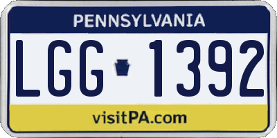 PA license plate LGG1392