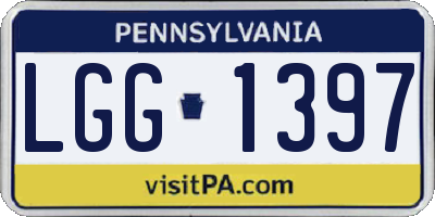 PA license plate LGG1397
