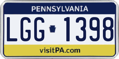 PA license plate LGG1398