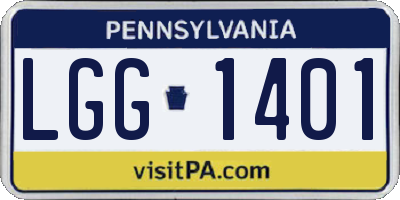 PA license plate LGG1401