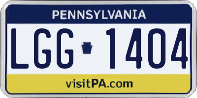 PA license plate LGG1404