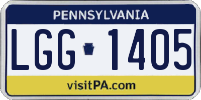 PA license plate LGG1405