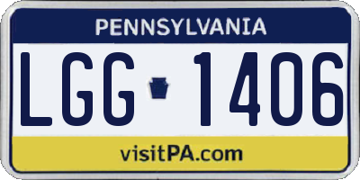 PA license plate LGG1406