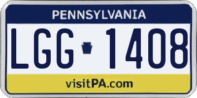 PA license plate LGG1408