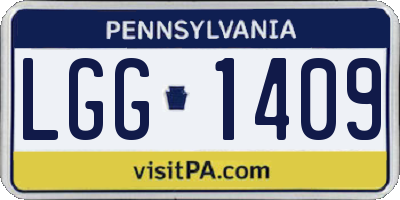 PA license plate LGG1409