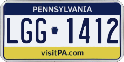PA license plate LGG1412