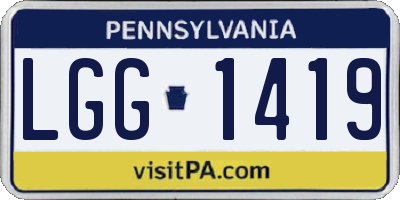 PA license plate LGG1419