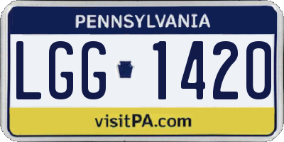 PA license plate LGG1420