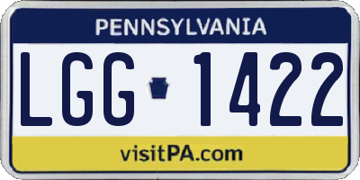 PA license plate LGG1422