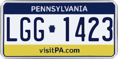 PA license plate LGG1423