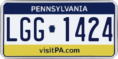 PA license plate LGG1424