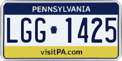 PA license plate LGG1425