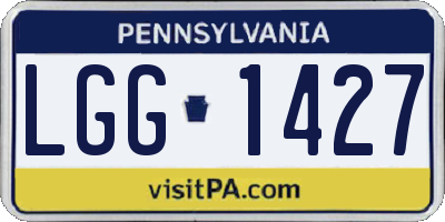 PA license plate LGG1427