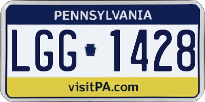 PA license plate LGG1428