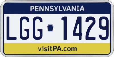 PA license plate LGG1429