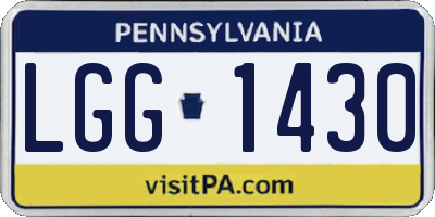 PA license plate LGG1430