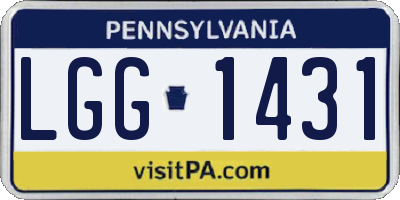PA license plate LGG1431