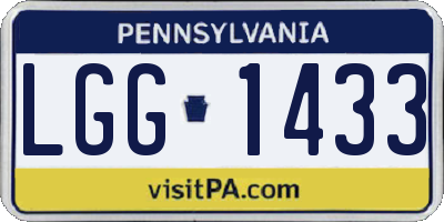PA license plate LGG1433
