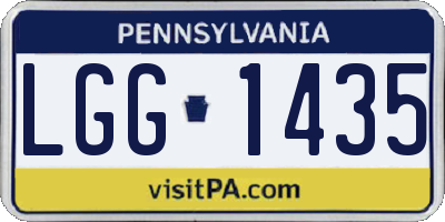 PA license plate LGG1435