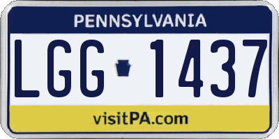 PA license plate LGG1437