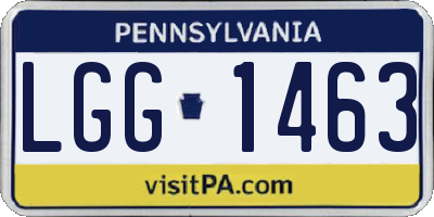 PA license plate LGG1463