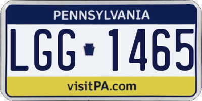 PA license plate LGG1465