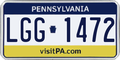 PA license plate LGG1472