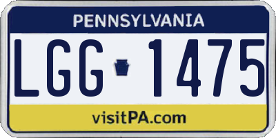 PA license plate LGG1475