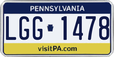 PA license plate LGG1478
