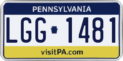 PA license plate LGG1481