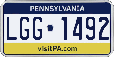 PA license plate LGG1492