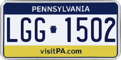 PA license plate LGG1502