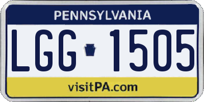PA license plate LGG1505