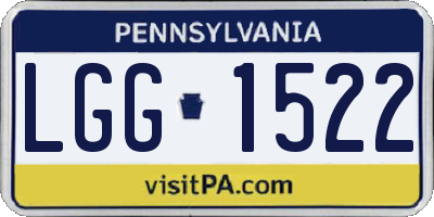 PA license plate LGG1522