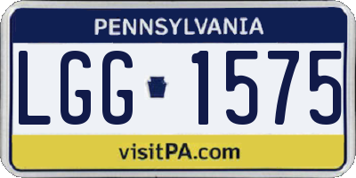 PA license plate LGG1575
