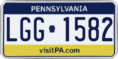 PA license plate LGG1582