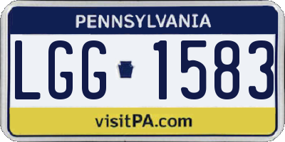 PA license plate LGG1583