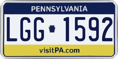 PA license plate LGG1592