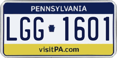PA license plate LGG1601