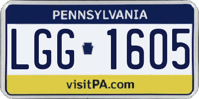 PA license plate LGG1605