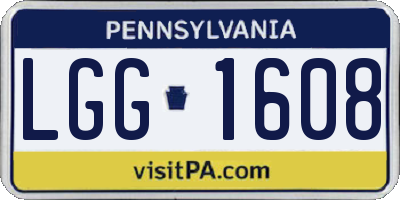 PA license plate LGG1608