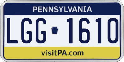PA license plate LGG1610