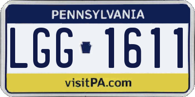 PA license plate LGG1611