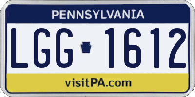 PA license plate LGG1612