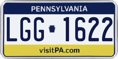 PA license plate LGG1622