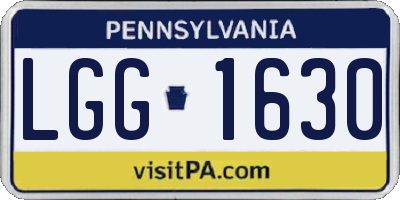 PA license plate LGG1630