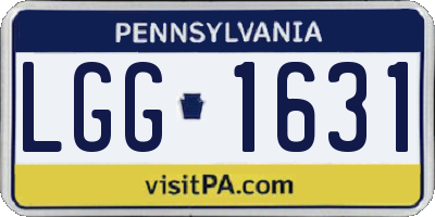 PA license plate LGG1631