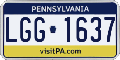 PA license plate LGG1637