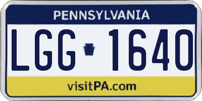 PA license plate LGG1640