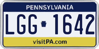 PA license plate LGG1642